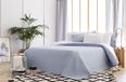 Todocama Dunne gewatteerde sprei met ruitmotief voor lente, zomer, herfst en winter. 100% extra zachte microvezel. Multifunctionele bedovertrek, 120/135-230 x 260 cm, lichtblauw