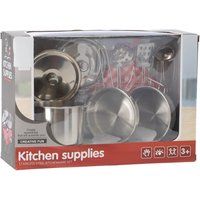 Top1Toys Keukenspeelset roestvrij staal 9 delig