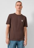 QS s.Oliver QS T-Shirt donkerbruin katoen M