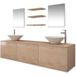 Maison Exclusive - Ensemble de meubles de salle de bains 10 pièces avec lavabo et robinet, couleur beige