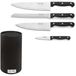 Pradel Essentiel Bloc à couteaux universel, soft touch, noir, bloc de 4 couteaux