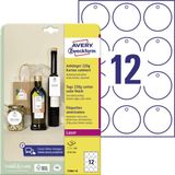 Avery Zweckform T2004-10 Labels Ø 60 mm Karton Ultra-wit 120 stuk(s) Niet hechtend Laser (kleur), Laser (zwart/wit)