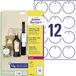 Avery Zweckform T2004-10 Labels Ø 60 mm Karton Ultra-wit 120 stuk(s) Niet hechtend Laser (kleur), Laser (zwart/wit)