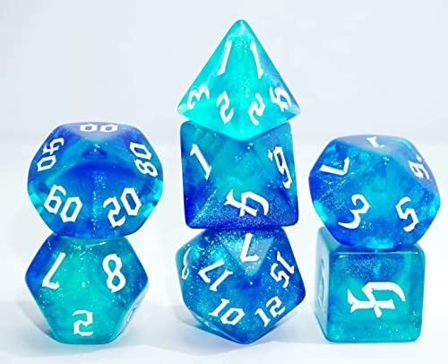 Dice4friends Dice4friends DIC37359 dobbelstenen set Galaxy: saffier (7) dobbelstenen