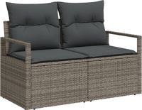 vidaXL - Tuin - Sofa - met - kussen - 120 - x - 62 - x - 69 - cm - poly - rattan