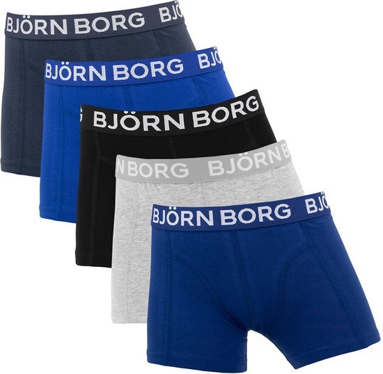 Bj&#246;rn Borg Boxershort Core - Onderbroeken - 5 stuks - Jongens - Maat 170 - Zwart, Blauw &amp; Grijs