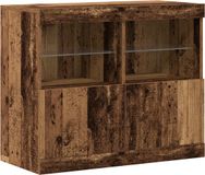 vidaXL - LED - Dressoir - Bruin - 81 x 37 x 66,5 cm - Bewerkt hout