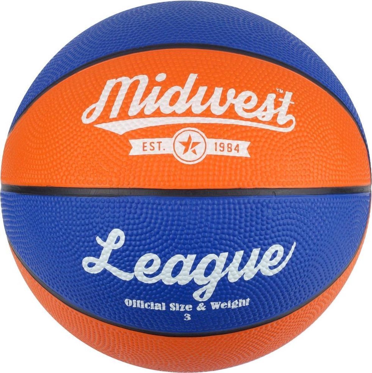 MidWest basketball League rubber blauw/oranje