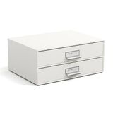 Bigso Box of Sweden Biały 2-piętrowy pojemnik z szufladami na dokumenty Birger, 33x22,5 cm