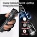 NCD E-Commerce Handel GmbH Lampe de poche LED puissante, rechargeable par USB, avec écran, fonction zoom, batterie intégrée, adaptée au camping, à la randonnée, aux urgences, etc.