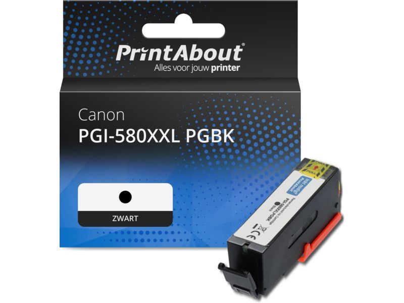 PrintAbout Inktcartridge PGI-580XXL PGBK Zwart Extra hoge capaciteit geschikt voor Canon