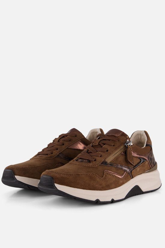 Gabor Rollingsoft Sneakers Bruin Suède - Maat 9,5