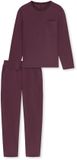 SCHIESSER Pyjama lang Heren Cacaobruin Effen Lange Mouw 73% Katoen 27% Polyester