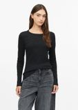 s.Oliver T-shirt Zwart Katoen Korte Mouw Ronde Hals Aansluitend Vrouwen 32-34