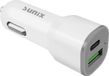 Sunix KFZ PD QC 3.0 36W chargeur de voiture, 1x USB, 1x port Type-C, allume-cigare, adaptateur de charge, blanc