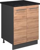 Vicco Wastafelkast Fame-Line, Goudkleurig Eiken/Antraciet, 60 cm