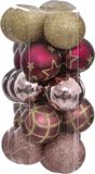 Atmosphera Kerstballen 30x - Champagne/Roze/Wit/Goud - 5 cm - Kunststof