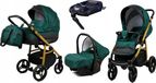 BabyLux® Axel | Set de poussette 4en1 | Vert bouteille | Poussette combinée | Ensemble de poussette