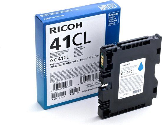 Ricoh GC-41KL Cyaan Ink Cartridge - 400 Pages - 405766