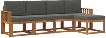 vidaXL Acacia Hout Bank Loungeset 5-zits Natuurlijk en Antraciet