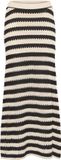 ICHI Dames Maxi Rokken IHBIRDIS SK Zwart/Amandelmelk gestreept Polyester