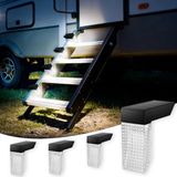 Merkloos / Sans marque LumiPort B.V. 4 Stuks Zonne-energie RV Traplampen - Draadloze Buitenverlichting Zonder Boren - Verstelbare Oplaadbare LED Camperlamp - Automatisch Aan/Uit