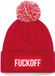 Bellatio Decorations wintersport muts met pompom - fuck off - rood - one size - unisex - Apres ski