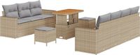 vidaXL Tuinbank Set 10-delig Beige Polywood