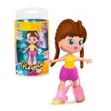 Pinypon TOP Brunette Brunette voor meisjes, brunette met streetstyle-outfit, 11 cm, beweegbaar figuur met armen en benen, dubbelzijdig, verwisselbare kleding en schoenen, vanaf 4 jaar, beroemd