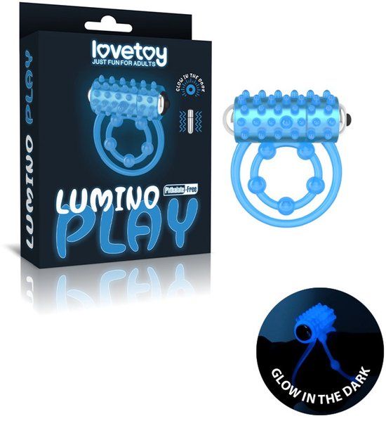 Lovetoy Lumino Play Vibrating Cockring with Nubs - Glow in the Dark