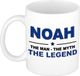 Bellatio Decorations naam cadeau mok - Noah - man myth legend - koffiemok - 300 ml - collega - vaderdag