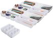 LETTERASHQP Organisateur de tiroir de cuisine, système d'organisateur de tiroir de 16 pièces avec boîte de rangement en 3 tailles, boîte de rangement pour cuisine, maison, bureau et maison (Blanc)