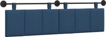vidaXL Hangend hoofdbord Blauw Stof