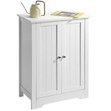 BAKAJI Badkamerkast met 2 deuren en 3 planken van MDF-hout in wit, afmetingen 60 x 30 x 80 cm