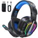 Fachixy Draadloze gaming headset met microfoon voor PS5, PS4, PC, Switch | 2,4 GHz USB & Bluetooth 5.4, lage latentie (≤ 20 ms), surround sound, 50 uur accu, ledlicht, voor FPS & RPG