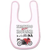 Supermolon 01959 – "Ngeboren für Rodar" babyslabbetjes met klittenbandsluiting, pastelroze, uniseks