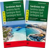 Sardegna KOMPASS Freytag & Berndt Sardinia North + South + cycling paths 1:150.000 Kaartendeck