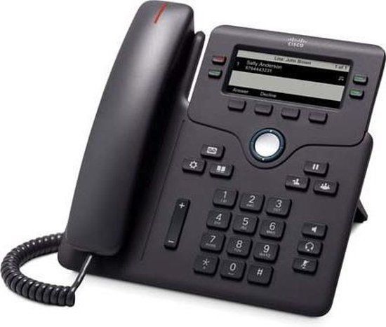 Cisco 6851 IP telefoon Zwart 4 regels Wifi