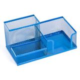 Leviatan Bureau-organizer | bureauorganizer van metaal | pennenhouder voor kantoor | tafelorganizer met notitiehouder mesh | 205 x 103 x 98 mm marineblauw