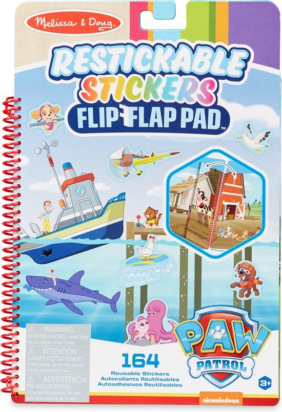 MELISSA & DOUG PAW Patrol Restickable Stickers Flip-Flap Pad - Adventure Bay