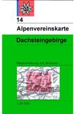 Dachstein: Topographische Karte 1:25.000 mit Wegmarkierungen und Skirouten: 14