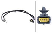 HELLA Capteur de température des gaz d'échappement, filetage, 4 broches, adapté pour CITROËN JUMPY entre autres