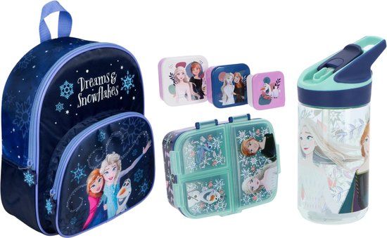 Disney Frozen Schoolset Rugzak en Lunchset Meerkleurig Polyester Kinderen Unisex
