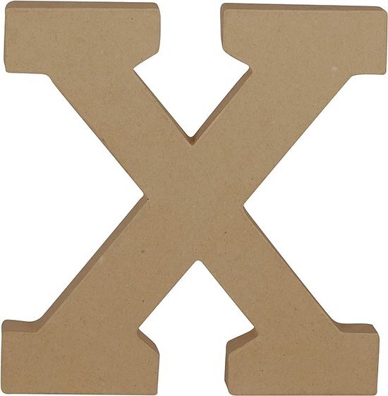 Decopatch Décopatch AC875C – een standaard van bruin papier-maché 19,5 x 2,5 x 20 cm, hoofdletter X