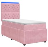 vidaXL LED Boxspringbed met Matras Roze 90 x 200 cm Fluweel