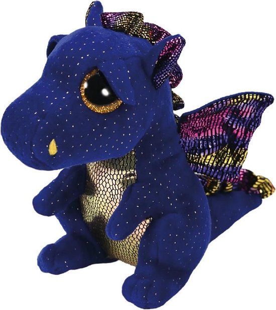 TY Beanie Boo's Saffire Knuffel - 15cm - Draak - Blauw/Goud