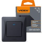 Videx Binera interrupteur LED, noir, IP20, 250V