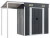 vidaXL Tuinschuur met verlengd dak, 277x107x181 cm, staal, antraciet