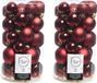 Decoris kerstballen - 60x st - donkerrood - 4-5-6 cm - kunststof