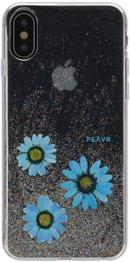 FLAVR iPlate Real Flower Julia for iPhone X/Xs blue